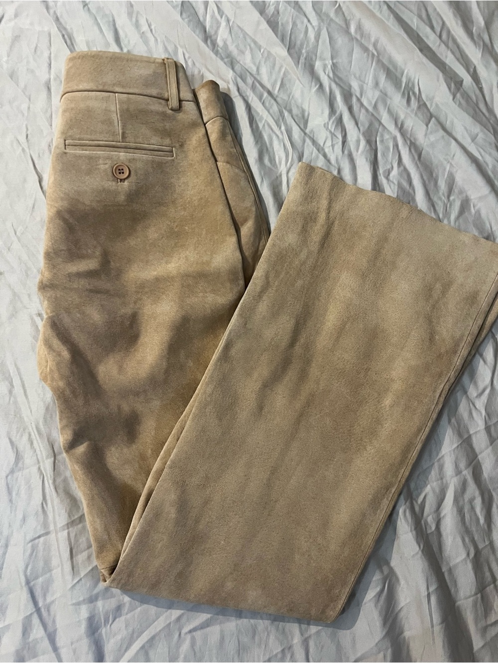 Vintage suede leather low rise MODA international 90s PANTS (0)
